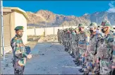  ?? PTI ?? Army Chief General Manoj Mukund Naravane interacts with troops in Ladakh on September 4, 2020.