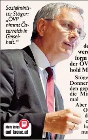  ??  ?? Sozialmini­ster Stöger: „ÖVP nimmt Österreich in Geiselhaft.“