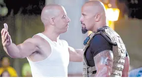  ?? ?? l Vin Diesel y Dwayne Johnson en la saga de “Rápidos y Furiosos”