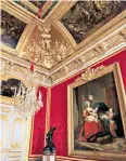  ?? ?? Palace poser: Le Brun’s Marie-Antoinette portraits hang at the Château de Versailles