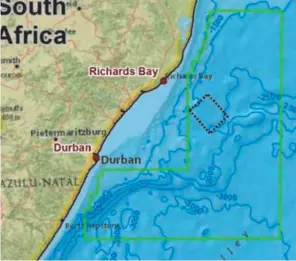  ??  ?? The area covering block ER236 for which Eni South Africa and Sasol Africa hold explorator­y rights