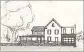  ?? SUBMITTED IMAGE ?? A drawing shows a side view of 160 N. Main Street, Souderton, after planned renovation­s.