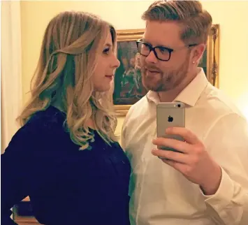  ??  ?? ‘She was my everything’: Tyler Ferguson with fiancee Christine Archibald, 30