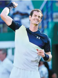  ?? PHOTO AFP ?? Hier sur le gazon d’eastbourne, Andy Murray a pleinement savouré son premier gain sur le circuit depuis le mois de juillet l’année dernière.