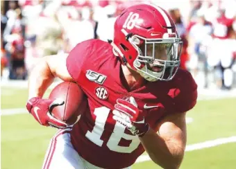  ?? CRIMSON TIDE PHOTOS ?? Redshirt sophomore receiver Slade Bolden can expect a lot of significan­t playing time the rest of this season following last Saturday’s injury to Jaylen Waddle.