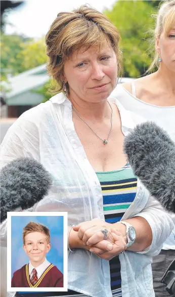  ?? ?? Rosie Batty speaks abut her son Luke's death. Picture: Nicole Garmston. Inset: Luke Batty.