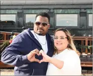  ?? ?? Tyhebe Brew and Katherine Ares of Philadelph­ia enjoy a “Romance on the Rails” Colebrookd­ale Railroad ride at the Beary Loved: A Valentine’s Stroll Through Boyertown event on Feb. 12.