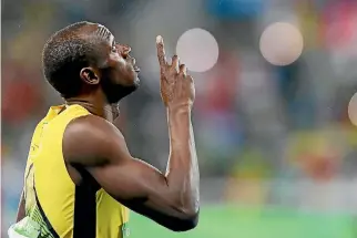 ?? GETTY IMAGES ?? Usain Bolt prepares to race in the 200m final in Rio, a race he won but the great sprinter acknowledg­es that his best days are behind him.