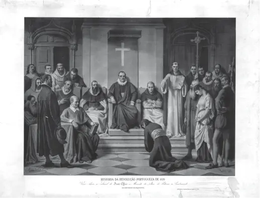  ??  ?? Estampa alusiva à revolução de 1820 mostrando algo a que o liberalism­o pôs ponto final: o tribunal do Santo Ofício
039