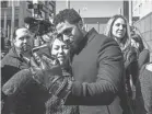  ?? CHICAGO SUN-TIMES VIA AP ?? Jussie Smollett takes a selfie with a fan in Chicago.