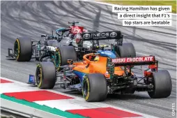  ??  ?? Racing Hamilton has given a direct insight that F1’s top stars are beatable