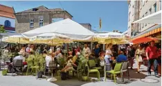  ?? Foto: Peter Fastl ?? Der Stadtmarkt war auch Teil der Marktsonnt­age; es haben sich allerdings nicht alle Händler beteiligt.