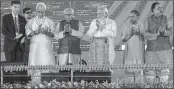  ??  ?? PM Narendra Modi with UP Governor Ram Naik, CM Yogi Adityanath during the CGD launching function in Varanasi.