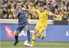  ?? — Reuters ?? Jamie Maclaren of Australia in action against Nepal during the Fifa World Cup Asian Qualifiers match at GIO Stadium in Canberra.