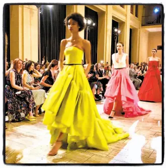  ?? Catherine Bigelow / Special to The Chronicle ?? Jason Wu presents his Fall 2019 Collection and favorite gowns at the S.F. Ballet Auxiliary fashion show.