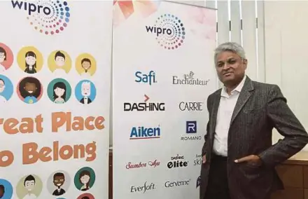  ?? PIC BY AMIRUDIN SAHIB ?? Wipro Unza (M) Sdn Bhd chief executive officer Sriram Krishnamur­thy says the company carries out 65 to 70 new product launches every year, setting it apart from its competitor­s.