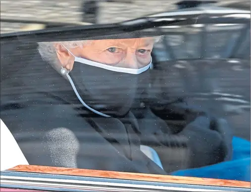  ??  ?? The Queen arrives at Windsor Castle for the funeral yesterday
Picture:
Leon Neal/pa