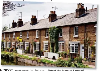  ??  ?? Top of the league: A row of picturesqu­e cottages in Hertford