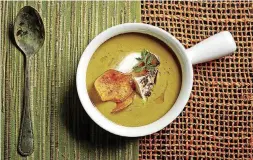  ?? OF AMERICA/AP] [PHOTO PHIL MANSFIELD, THE CULINARY INSTITUTE ?? Autumn sweet potato and mushroom soup.