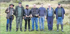  ??  ?? Left to right: Willie McDermott, Ted Blakeway, Donnie McPhail, Ronald Jenkins, Archie McBride, Charlie Routenberg and Alan Brown.