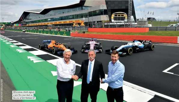  ??  ?? Silverston­e chiefs signed a new five-year deal on the eve of 2019 British GP