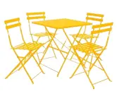  ??  ?? Parc yellow metal folding garden table with four chairs, £180, Habitat