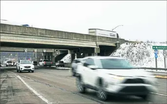  ?? Peter Diana/Post-Gazette ?? Traffic on Route 50 drives under the Interstate 79 bridge in Bridgevill­e. The span is one of nine PennDOT plans to start tolling, but now the agency must sell the public on the idea.