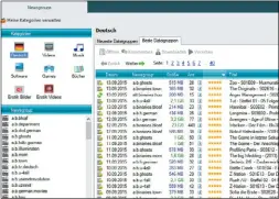  ??  ?? Im unteren linken Bereich  nden Sie die Auswahl nach Kategorien und Newsgroups. Rechts daneben be ndet sich die Gruppenübe­rsicht.