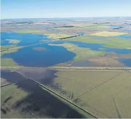  ?? GONZALO ALBIZU/TWITTER ?? Impactante. Vista aérea de la zona del noreste de La Pampa.