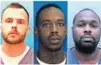  ?? FLORIDA DEPARTMENT OF CORRECTION­S ?? Brian Harvey, from left, Stephen “Murda” Johnson and Ruben Senior are serving prison sentences for the murder and robbery of a Lake Brantley High School student in 2006.