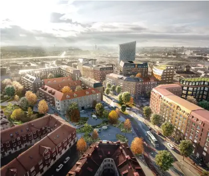  ?? Bild: White arkitekter ?? Visionsbil­d över Gamlestads torg i framtiden.