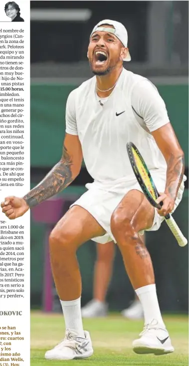  ?? // AFP ?? Nick Kyrgios celebra su triunfo en cuartos ante Stefanos Tsitsipas