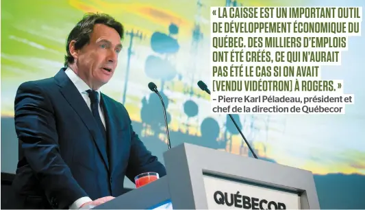  ?? PHOTO AGENCE QMI, TOMA ICZKOVITS ?? Pierre Karl Péladeau, président et chef de la direction de Québecor, s’est adressé aux actionnair­es lors de l’assemblée annuelle qui s’est déroulée hier au siège social de l’entreprise, dans le centre-ville de la métropole québécoise.