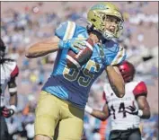  ?? Robert Gauthier Los Angeles Times ?? THE BRUINS’ Greg Dulcich, a redshirt sophomore, has made nine receptions in his first two seasons.