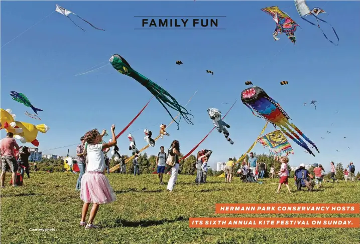  ?? Courtesy photo ?? HERMANN PARK CONSERVANC­Y HOSTS ITS SIXTH ANNUAL KITE FESTIVAL ON SUNDAY.