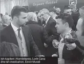  ??  ?? Ish-kapiteni i Kombëtares, Lorik Cana dhe ish-mesfushori, Edvin Murati