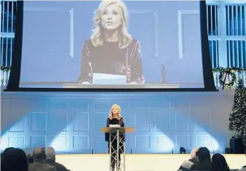  ?? EMILY MCFARLAN MILLER/RELIGION NEWS SERVICE 2018 ?? Beth Moore was a beloved figure among Southern Baptists for years, but she faced wrath for her views on former President Trump and for calling out sexism, racism and abuse in the church.