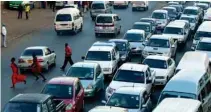  ?? - Reuters file photo ?? ILLEGAL TRADING: A busy road during rush hour in Harare, Zimbabwe. In a televised address on Saturday, President Emmerson Mnangagwa said prices of petrol and diesel would more than double to tackle a shortfall caused by increased demand and “rampant” illegal trading.