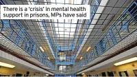  ?? ?? There is a ‘crisis’ in mental health support in prisons, MPs have said