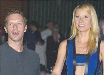  ?? CHARLEY GALLAY/ GETTY IMAGES/ FILES ?? Despite the snickers, “conscious uncoupling” appears to be working for Coldplay star Chris Martin and Gwyneth Paltrow. Their split has no doubt been eased by the staggering amount of money both have at their disposal.