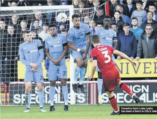  ??  ?? Coventry-born Luke Leahy has been a thorn in City’s side