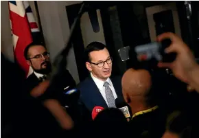  ?? AP ?? Poland’s prime minister Mateusz Morawiecki says his nation always sticks to the facts and protects the historical truth.