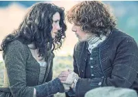  ??  ?? Romance novels are often period pieces, which can easily stretch production budgets. And translatin­g characters’ emotions to the screen isn’t easy either. “I always say to our writers, we can’t film a thought,” says “Outlander” showrunner Matthew Roberts.