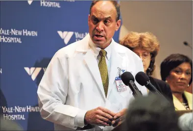  ?? Brian A. Pounds / Hearst Connecticu­t Media file photo ?? In this file photo, Dr. Thomas Balcezak, chief medical officer at Yale New Haven Hospital, in 2014.