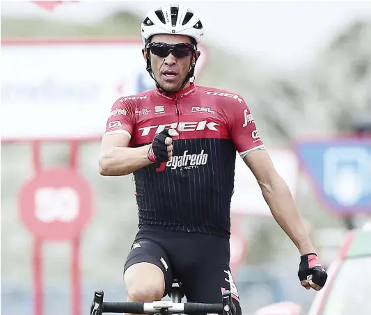  ??  ?? L’Espagnol Alberto Contador a remporté la 20e étape du Tour d’Espagne, hier, lui qui prendra sa retraite au terme de la Vuelta.