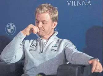  ?? Afp ?? Nico Rosberg, en Viena, al anunciar su adiós a la F. 1