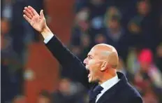  ?? Reuters ?? Real Madrid coach Zinedine Zidane reacts during the Champions League match against Borussia Dortmund.