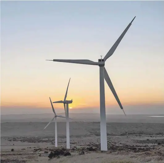  ?? Photo: David Harrison ?? The Darling Wind Farm in the Western Cape was one of the first of its kind, and serves as a national demonstrat­ion project. Its four wind turbines feed 8-million kwh of green electricit­y into the grid.