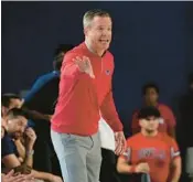  ?? MARTA LAVANDIER/AP ?? Florida Atlantic coach Dusty May gestures during a game on Dec. 13 in Boca Raton.