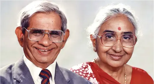  ??  ?? Founder of the Tappoo Group the late Tappoo Kanji with wife, the late Ladhiben Tappoo.